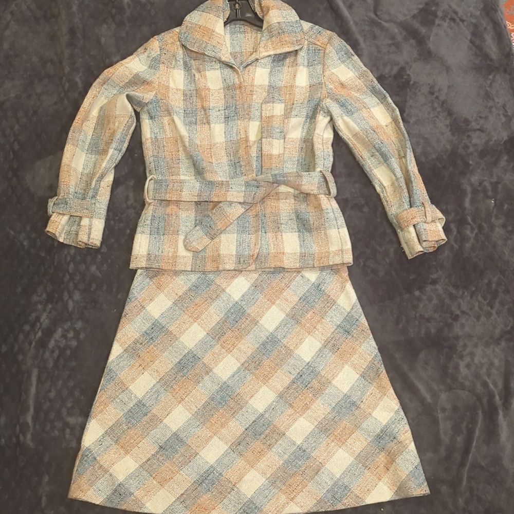Vintage 1960s Dalton Skirt‎ Suit | Matching Jacket, Belt and midi flare Skirt